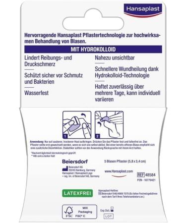 Hansaplast SOS Bladder Plasters - Transparent Relief for Pressure Pain (1 x 5 Pieces) - Heel & Bale Protection (2 Pack) - Buy Online on GoSupps.com
