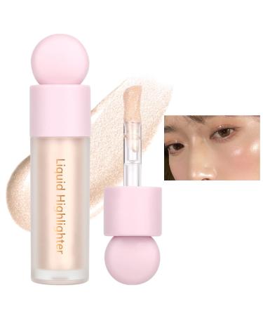 White Liquid Highlighter Shimmer Face Oil Glitter Makeup for Face Eye Body  Pigmented  Long Lasting  Smooth  Loose Glitter for Crystals Makeup (White-01 White_01
