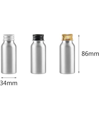 Zeoabsy 4-Pack 50ml Silver Aluminum Screw Bottles - Gold Lid | Cosmetic Essence & Oil Storage | Travel & Hotel Use - Buy Online on GoSupps.com
