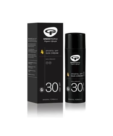 Green People for Men No.4 Sports+ SPF30 Sun Cream | Natural & Organic Men s SPF Moisturiser for Face | Non-Greasy 100% Mineral Face Sunscreen | Paraben Free & Ethanol Free | Cruelty Free & Vegan
