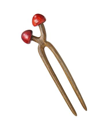 Baluue U Shaped Hairpin Mushroom Hair Stick Wooden Hair Fork Chinese Hair Chopsticks Chignon Pins Hair Chopsticks for Women Girl