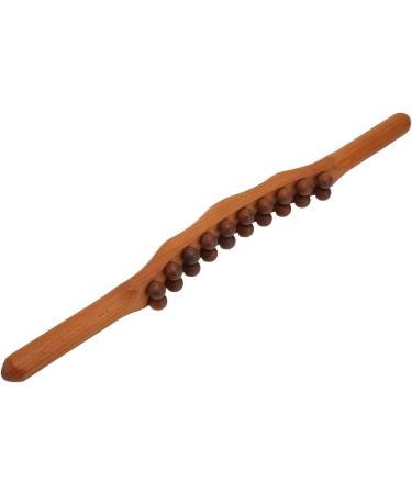 Buy Wooden Massage Stick with 20 Beads - Ergonomic Full Body Trigger Point Relaxation Tool - Buy Online on GoSupps.com