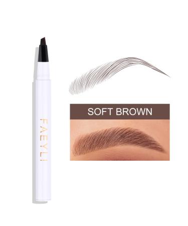 Long-Lasting Waterproof Eyebrow Pen - Smudge-Proof Dark Brown Liquid Makeup for Women | Tilted-Pronged Tip for Natural Eyebrows - Buy Online on GoSupps.com