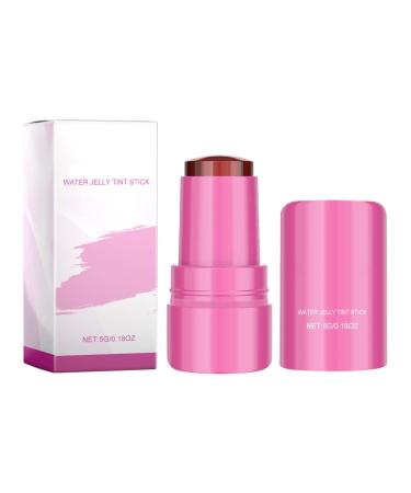 3-in-1 Cheek Lip Tinted Moistured Blush Stick Clear Cream Water Jelly Tint Stick Makeup Cooling Water Jelly Tint For All Skin Tones (D 5g) 5 g (Pack of 1) D