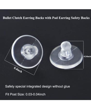 100pcs Bullet Clutch Earring Backs with Pad - Earring Safety Backs for Dropy Ears and Studs - Replacement Clutch Back Earrings for Heavy Earring - Clear 100 Pcs - Buy Online on GoSupps.com