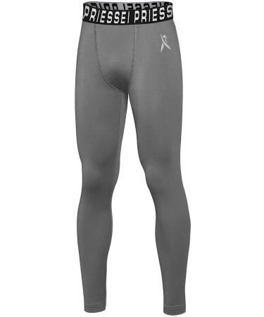 PRIESSEI Boys Compression Leggings Youth Sports Tights - Gray 7-8 - Buy Online on GoSupps.com