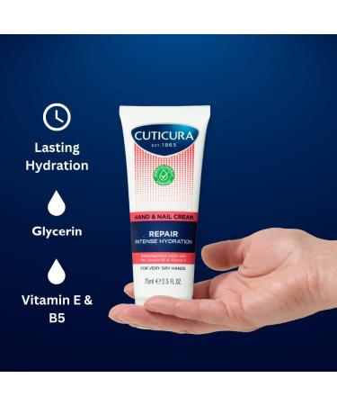 Cuticura Repair Hand & Nail Cream 75ml - Intense Hydration for Stronger Nails and Softening Damaged Skin - Buy Online on GoSupps.com