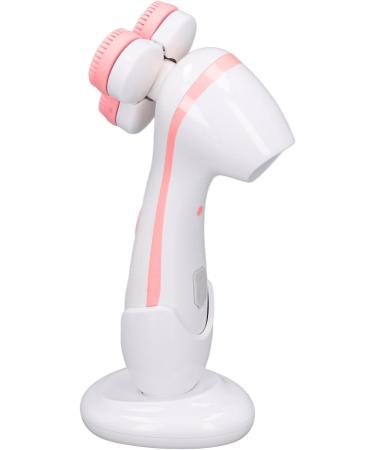 3 Head Electric Facial Cleansing Brush - Rechargeable Silicone Exfoliating Scrubber in Pink | Portable Face Massager for Glowing Skin - International Shipping Available - Buy Online on GoSupps.com
