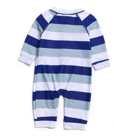 BONVERANO Baby Boys Swimsuit - UPF 50+ Full Zip One Piece Toddler Bathing Suit 3-6 Months - Stripe - Buy Online on GoSupps.com