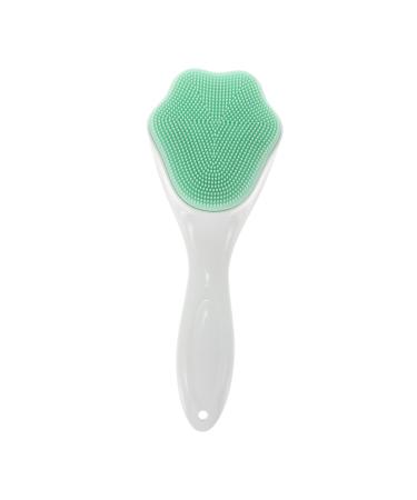 POPETPOP Face Brush Oil Cleanser for Face Facial Cleansing Brush Hard Skin Face Brush Face Cleansing Brush Face Cleaning Brush Silica Handheld Brush Green 15.3x5.2cm