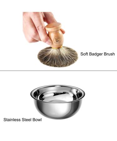 Acrimax Luxury Shaving Kit for Men - Synthetic Badger Brush, Durable Razor Stand, Stainless Steel Bowl with Soap - Perfect Gift for Gentlemen, Father, Husband - 4 in 1 Shaving Set - Buy Online on GoSupps.com