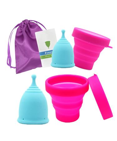 Furuize Sporti menstrual cup with sterilization cup 100 % medical soft silicone prevents infections and strengthens the pelvic floor