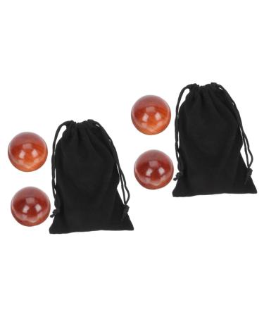 Lurrose massage tools 4 piece of health ball from wood baoding fitnessball Chinese massage wooden baoding balls finger exercise baoding balls train chinese style peanut balls 5x5cmx2pcs such as shown