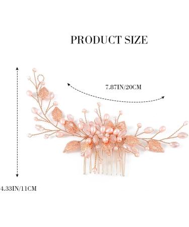 Edary Leaf Bride Wedding Hair Comb Rhinestone Bridal Hair Pieces Pearl Wedding Headpiece for Brides Crystal Hair Accessories for Women and Girls - Buy Online on GoSupps.com