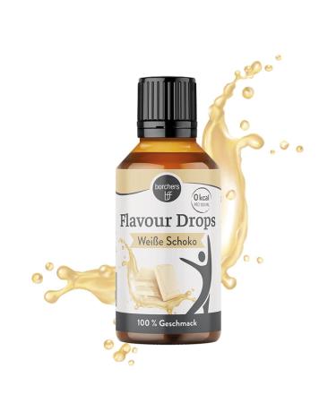 Borchers Flavor Drops White Chocolate |0 calories |Sweet fabric liquid |For cooking and baking |For drinks |30 ml white chocolate 30 ml (1 Pack)