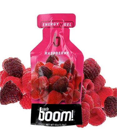 Boom Nutrition - Carb Boom Energy Gel - Fruit-Flavored Energy Gels - Workout Gel - Energy Gel for Cycling - Running Gel - Natural Energy Gel - Raspberry (24 Pack) 1.4 Ounce (Pack of 24) Raspberry