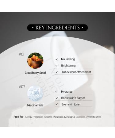 F.O.T.I Vegan Moisturizer Face Cream Korean Cloudberry & Niacinamide Cream for All Skin Types | Alcohol Free & Cruelty Free - Buy Online on GoSupps.com