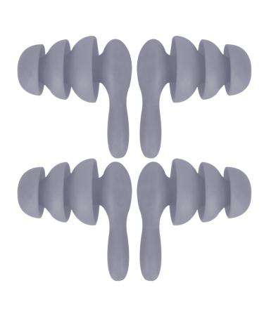 Milisten 2 Pairs Silicone Earplug Black Earbuds Silicone Ear Plugs Hearing Earplugs for Sleeping Reusable Silicone Earbuds Swimming Earplug Noise Reduction Motorcycle Travel Water Proof Light Grey