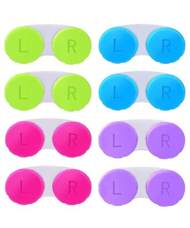 XPEX 8-pack contact lens container colored contact lens container travel contact lens container set portable leak-proof travel contact lens container for home and on the go