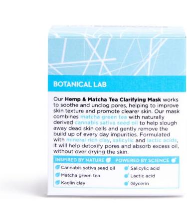 Botanical Lab Hemp Matcha Clarifying Face Mask 100ml Green Green Tea 100 millilitre - Buy Online on GoSupps.com
