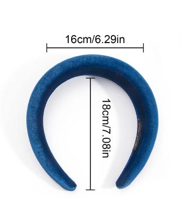 UCUNJIA Blue Round Velvet Headband | 1.8cm Thick Crown Hair Accessory for Women - Stylish & Comfortable - Buy Online on GoSupps.com