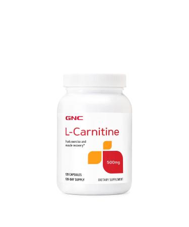 GNC L-Carnitine 500mg, 120 Capsules, Helps Metabolize Long-Chain Fatty Acids