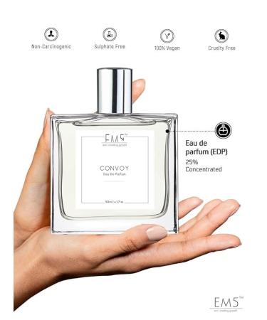 JSR4 Convoyy EDP Perfume for Men | Citrus Fresh Marine | Strong and Long Lasting Fragrance Spray | Luxury Gift for Him | 50 ML | 1.7 Fl Oz - Buy Online on GoSupps.com