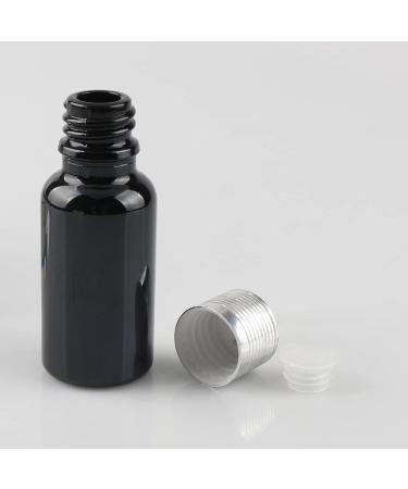 20ml Gloss Black Glass Bottles - 6 Pack with Sealed Stopper & Silver Cap for Fragrance Oil Aromatherapy | Tianzd - Buy Online on GoSupps.com
