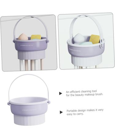 Mipcase make up makeup cleaning mat makeup tools hair brush cleaner silicone makeup brush makeup brush cleaner brush washing tool make brush cleaners purple sponge tpr scrubber - Buy Online on GoSupps.com