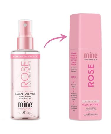 Minetan Rose Face Tan Mist | Gradual Self Tanning Facial Spray with Rose Water & Vitamin C - Hydrating Sunless Tan for a Golden Glow (3.38 Fl Oz - Buy Online on GoSupps.com