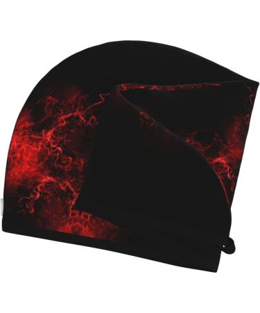 Explosion Burst Red Black Coral Velvet Dry Hair Cap | Unisex Wet Towel Wrap | Perfect for Home Pool Parties & Beach Accessory - Buy Online on GoSupps.com