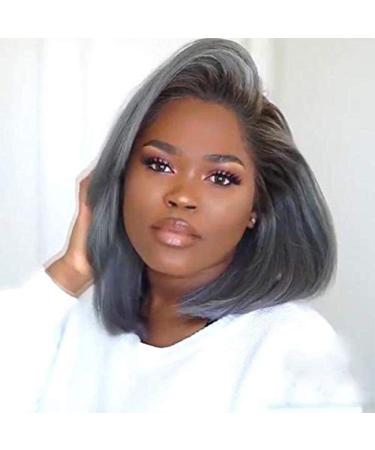 Divine Short Bob Grey Wig for Black Women | Synthetic Pixie Cut Heat Resistant Fashion Wigs | Gray Bob with Side Part Hairstyle - Buy Online on GoSupps.com