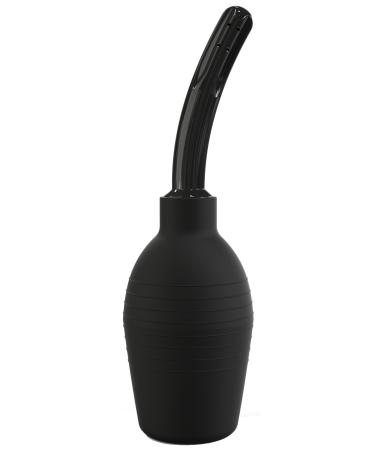 Clean Enema Bulb - Personal Colon Cleanse Device for Men & Women - Home Use & Portable for Travel - Silicone Bulb Smooth Nozzel - 10oz - Black