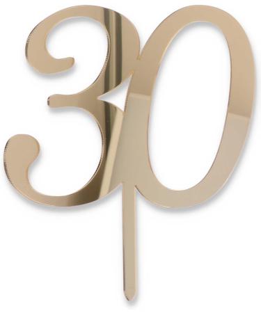 Gold Cake Topper 30 - Elegant Decorative Accent for Birthdays and Celebrations - Buy Online on GoSupps.com