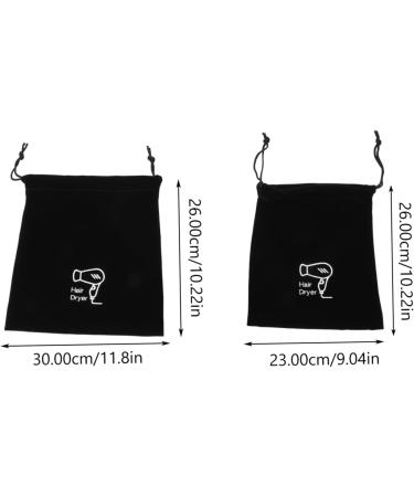 WOONEKY 8 Pcs Storage Bag Drawstring Hair Dryer Pouch Travel Hair Dryer Pouch Black Flocking Cloth - Buy Online on GoSupps.com