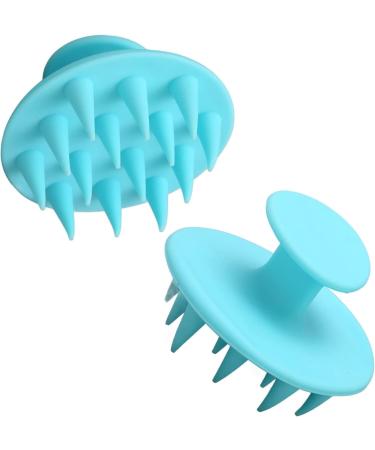 Scalp Massage Shampoo Brush Set - 2 Silicone Head Skin Scrubbers for Dandruff Removal & Hair Care - Wet & Dry Use - Buy Online on GoSupps.com
