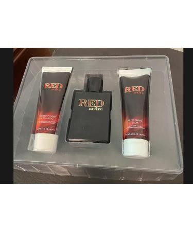 Red Active mens cologne gift set. Includes 2.7 ox cologne body wash shampoo and after shave - Buy Online on GoSupps.com