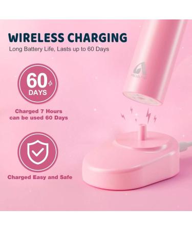Girls Proalpha Electric Toothbrush for Kids Age 3-12 | Rechargeable Sonic Toothbrush with Timer | 2 Reminder Brush Heads | IPX7 Waterproof | Pink - Buy Online on GoSupps.com