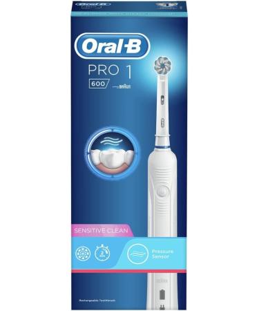 Oral-B Pro 1 Electric Toothbrush with Pressure Sensor - Christmas Gift for Adults, 3D Cleaning, 1 Handle & 1 Head, 2 Pin UK Plug - White - Buy Online on GoSupps.com