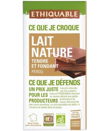  G n rique ETHIQUABLE - Organic Soft Milk and Fondant Chocolate - 100 g - Ethical and Natural Softness - Pack of 4 - Buy Online on GoSupps.com