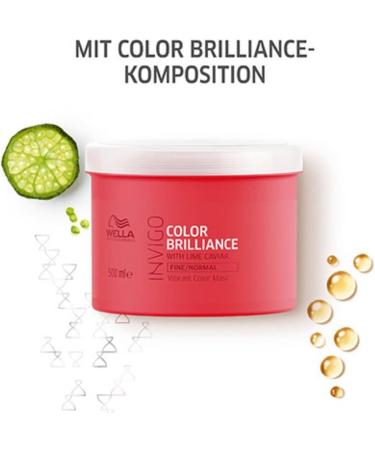 Wella Invigo Colour Brilliance Mask with Lime Caviar 500ml - For Fine Hair (0.5504 kg) - Buy Online on GoSupps.com