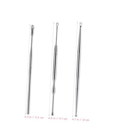 DOITOOL 3pcs Ear Spoon Ear Cuffs Ear Cleaner for Humans Ear Suit Ear Wax Cleaner Stainless Steel Ear Suit Ear Scoop Ear Spoon Set Earmuffs Stainless Steel Remover Silver Ear Spoon