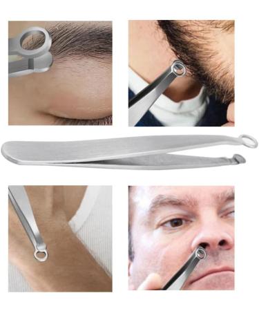 Nose Hair Tweezers Stainless Steel Round Tip Face Hair Remover Eyelash Eyebrow Tweezers - Buy Online on GoSupps.com