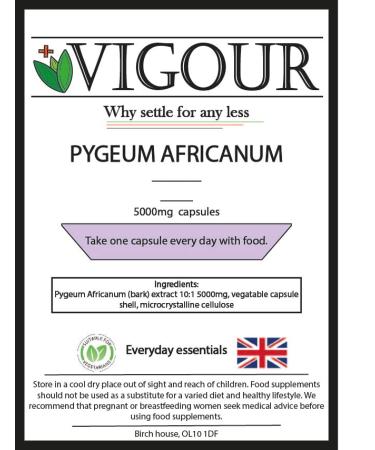 Pygeum Africanum - 60 High Strength 5000mg Capsules