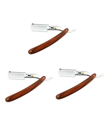 Minkissy 3st portable razor razor apparatus razor knife knife Hairschneider manual razor for men safe razor men razor old fashionable straight blade metal man wooden