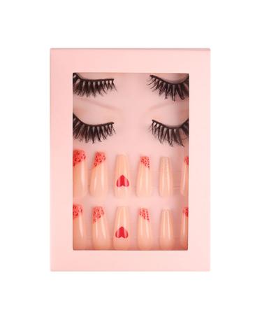 PLCPDM Eyelashes Natural Look False Eyelashes Press on s Reusable Fake s with Glues for Women SET69