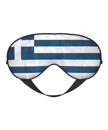 Greek Flag Soft Eye Mask. Unisex Comfortable and Breathable Suitable for Daily Rest. Helps You Quickly Enter Deep Sleep. Black
