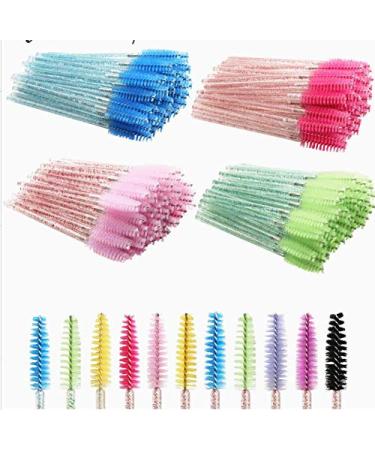 200Pcs Disposable Eyelash Mascara Brushes | Spoolies for Eyelash Extensions | 4 Color Bendable Brush Head | Bulk Lash Wands - Buy Online on GoSupps.com