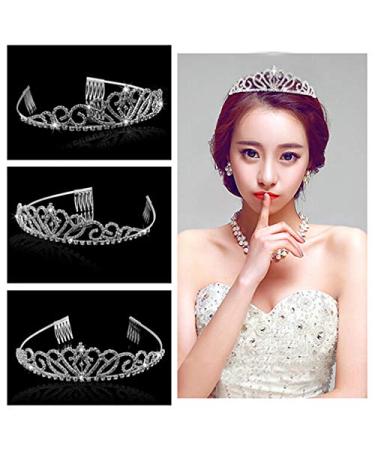 Lurrose Rhinestone Tiara Crown Headband for Wedding & Events - Silver - Buy Online on GoSupps.com