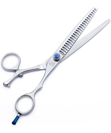 MOONTAY 24-Tooth Dog Grooming Shears - Professional 7.5 Japanese 440C Steel Scissors - Silver | Premium Pet Care Tool for Groomers - Buy Online on GoSupps.com